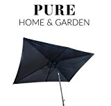 Pure Home & Garden Kurbelschirm "300x200 anthrazit", mit UV-Schutz 40 Plus, Knicker und abnehmbarem Bezug