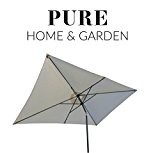 Pure Home & Garden Kurbelschirm "300x200 natur", mit UV-Schutz 40 Plus, Knicker und abnehmbarem Bezug