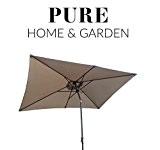 Pure Home & Garden Kurbelschirm "300x200 taupe", mit UV-Schutz 40 Plus, Knicker und abnehmbarem Bezug