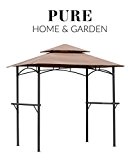 Pure Home & Garden Luxus Grill Pavillon "Split" 240x150 cm, wasserabweisend mit stabilen Seitenablagen