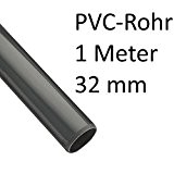 PVC Rohr 32 sowie Rohrverbinder Winkel Kniestück Muffen T-Stück Kappen (1m Rohr-Stück Ø32mm)