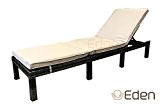 Rattan Sonnenliege/Bett/Stuhl von Eden Einrichtung - Garten Möbel inklusive Kissen - erhältlich in schwarz/braun/grau