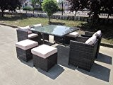 Rattan Wintergarten im Garten Möbel Terrasse Cube Tisch Stuhl Set