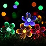 RECESKY Solar Lichterkette Blumen LED Lights Weihnachten Dekoration 7m 50 LED Wasserdicht für Außen Party, Haus, Garten, Rasen, Hochzeit, Urlaub, ...