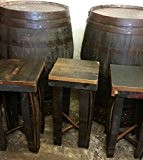 Recyceltem Eiche rustikal Whisky Barrel Bar Poser Tisch und 4 Hocker Set