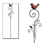 Regenmesser Metall / Gartenstecker Gartendeko Rostoptik mit Vogel