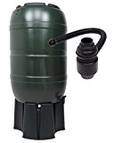 Regensammler Wassertonne für 210 Liter mit Standfuß, Füllautomat (Befüllsystem) und einem Verbindungs-Set für Wassertechnik