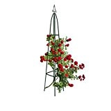 Relaxdays Obelisk Rankhilfe Spitz, Rosensäule für Kletterpflanzen und Rosen Rankhilfe als Klettersäule für Ihren Garten spitz, grün, 35 x 35 ...