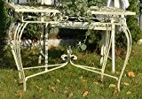 Retro Antik Gartentisch Tisch Garten Landhaus Metall Vintage Weiß Vögel