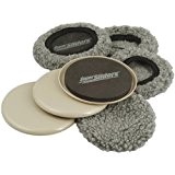 Reusable Furniture Movers for All Floor Types, including both hard surfaces & carpet - 3-1/2 inch Round SuperSliders with Socks ...