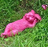 Riesig XXL Hase ca. 48 cm Osterhase Deko Gartenfigur Figur pink Dekohase Dekofigur