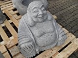 Riesiger Happy Buddha aus grauem Granit - Japanischer Garten Rokkaku Yukimi Kasuga Pagode