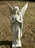 Riesiger In und Outdoor Engel betend auf Sockel 92 cm Angel Figur Gartenfigur