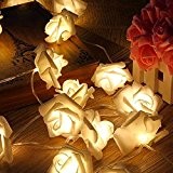 Rose Flower Fairy String Lichter Lampe, Ubegood 20 LED Outdoor Lichterkette Fairy Light für Gärten，Rasen Terrasse Party, Weihnachten, Häuser, Hochzeit ...