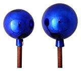 Rosenkugel am Stab - 1 Stück - Farbe: Blau - H140cm / D17cm - Glas / Massivholz - Gartendeko