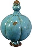 Rosenkugel Keramik blau Durchmesser 16 cm Gartenkugel zum Stellen Gartendeko
