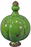 Rosenkugel Keramik grün Durchmesser 16 cm Gartenkugel zum Stellen Gartendeko