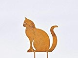 Rost - Gartenstecker - Katze (18cm) - Länge 28cm - Hochwertige Gartendekoration