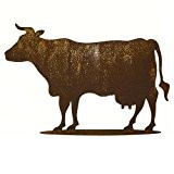 Rost - Kuh - 70cmx90cm - Auf Platte & Fester Stand - Hochwertige Gartendekoration