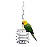 Rostfreier Stahl Hanging Bird Foraging Cage Feeder Intelligenz Spielzeug für Parrot Macaw Conure Cockatiel Afrikanischen Grau Parakeet