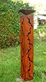Rostsäule 100cm mit Risse Muster Gartendeko Rostdeko Dekofigur