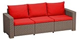 Rot Ersatz 6-teiliges Sitzkissen Set für Keter Allibert California Outdoor Rattan 3-Sitzer-Sofa