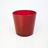 Runde Vase / Blumentopf ALENA, rot, 16cm, Ø17cm - Dekovase / Konisches Glas