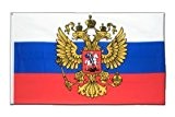 Russland mit Wappen Flagge, russische Fahne 60 x 90 cm, MaxFlags®