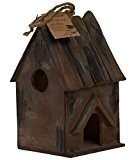 Rustikales Holzvogelhaus zum Hängen - Braun - 30cm Vogelhäuschen - Vintage Nistkasten Brutkasten Nistplatz Nisthöhle Vogel Nistkasten