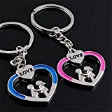 ryadia (TM) 1 Paar Paar Key Ring Hot verkaufen Love Heart Schlüsselanhänger Romantische Schlüsselanhänger Sammler # EE