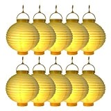 S/O® 10er Pack LED Lampions Gelb Laterne Lampion Garten Balkon Terrasse Party Beleuchtung Dekoration