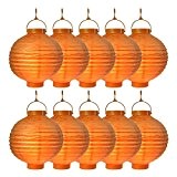 S/O® 10er Pack LED Lampions Orange Laterne Lampion Garten Balkon Terrasse Party Beleuchtung Dekoration