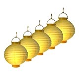 S/O® 5er Pack LED Lampions Gelb Laterne Lampion Garten Balkon Terrasse Party Beleuchtung Dekoration