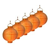 S/O® 5er Pack LED Lampions Orange Laterne Lampion Garten Balkon Terrasse Party Beleuchtung Dekoration