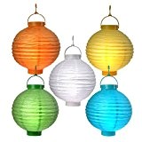 S/O® LED Lampion Laterne in 5 Farben wählbar Solar Lichterkette Garten Beleuchtung Party Dekoration, Farbe:weiss