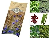 Saatgut Set: "Super Foods" 5 supergesunde Pflanzen als Samen in schöner Geschenk-Verpackung