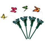 SAGUARO® 4x Tanzend Solar-Schmetterling auf Gartensteckern Garten Rasen Blumentopf Blumenbeet Deko Ornament Zufällig Farbe