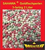 SAHAWA® 63002 Goldfischfutter, Koifutter 3 - farbig 2 Liter Beutel , Konditionsfutter, Goldfischperlen, Teichsticks