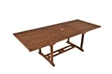 SAM® A Klasse Teak-Holz Gartentisch, Ausziehtisch, Holztisch mit Sonnenschirmloch, aus Massivholz, ideal für den Garten [53261466]