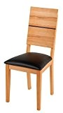 SAM® Esszimmerstuhl in Wildeiche geölt, Stuhl mit schwarzem SAMOLUX®-Bezug auf der Sitzfläche, angenehme Polsterung, pflegeleichter Stuhl mit geschwungener Rückenlehne [53261837]