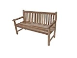 SAM® Garten-Bank Java, Breite 120 cm, Sitzbank aus Teak-Holz, 2-Sitzer Holzbank für Garten Balkon Terrasse