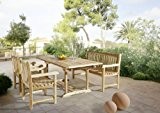 SAM® Gartengruppe Caracas, 4 teilig, Gartenmöbel aus Teak-Holz, mit 2 x Garten-Sessel Caracas und 1 x Garten-Bank Caracas, Auszieh-Tisch mit ...