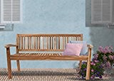 SAM® Teak-Holz, 3 Sitzer Gartenbank, Sitzbank, 150 cm, Kingsbury, massive Holzbank, ideal für den Balkon oder Garten
