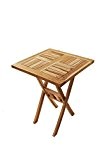 SAM® Teak-Holz Balkontisch, Gartentisch, Holztisch, quadratisch, zusammenklappbar, leicht zu verstauen, geölt, Tisch aus Teak, Massiv-Holz, ca. 70 x 70 cm ...