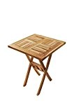 SAM® Teak-Holz Balkontisch, Gartentisch, Holztisch Samo, 80 x 80 cm quadratisch, zusammenklappbar, leicht zu verstauen, geölt, Tisch aus Teak, Massiv-Holz