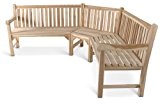 SAM® Teak-Holz Gartenbank, Eckbank, Sitzbank, 210 x 210 cm, pflegeleichte Bank aus Massivholz, Platz für 6 Personen, ideal für Balkon, ...