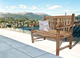 SAM® Teak-Holz Gartenbank, Sitzbank, Holzbank, 120 cm, Java, Platz für 2 Personen, ideal für den Sommer