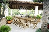 SAM® Teak-Holz Gartengruppe, Gartenmöbel Caracas 9 tlg., bestehend aus 8 x Klappstuhl Menorca + 1 x Auszugstisch Caracas, zusammenklappbare Stühle, ...