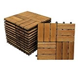 SAM® Terrassenfliese 02 aus Akazien-Holz, FSC® 100 % zertifiziert, 11er Spar-Set für 1 m², Garten-Fliese in 30 x 30 cm, ...
