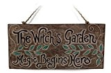 Schild "The Witch's Garden. Magic Begins Here", für Haus oder Garten